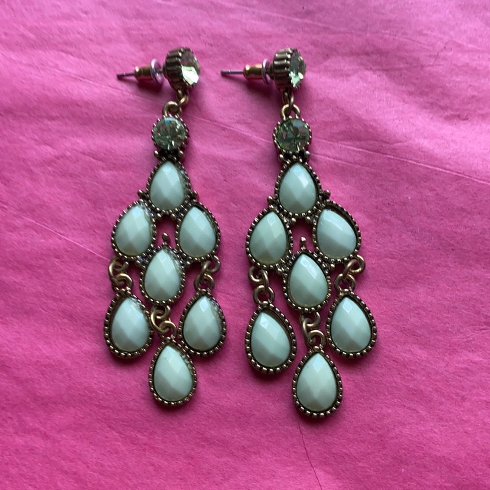 Turquoise colored stone earrings